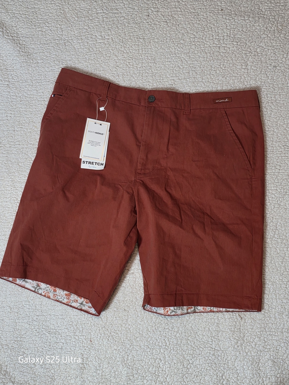 Eighth Avenue Men’s Stretch Chino Shorts – Size 38 – New With Tags